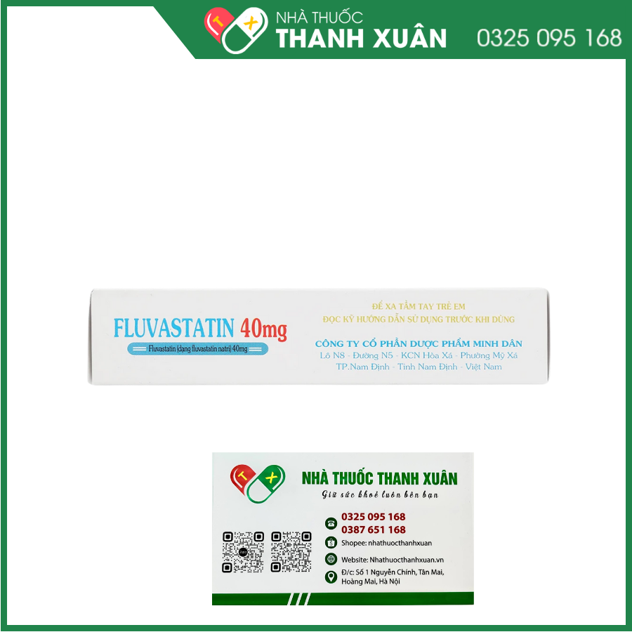 Fluvastatin 40mg điều trị rối loạn mỡ máu, dự phòng tai biến tim mạch